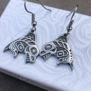 Coast Salish Orca Dangle Earrings